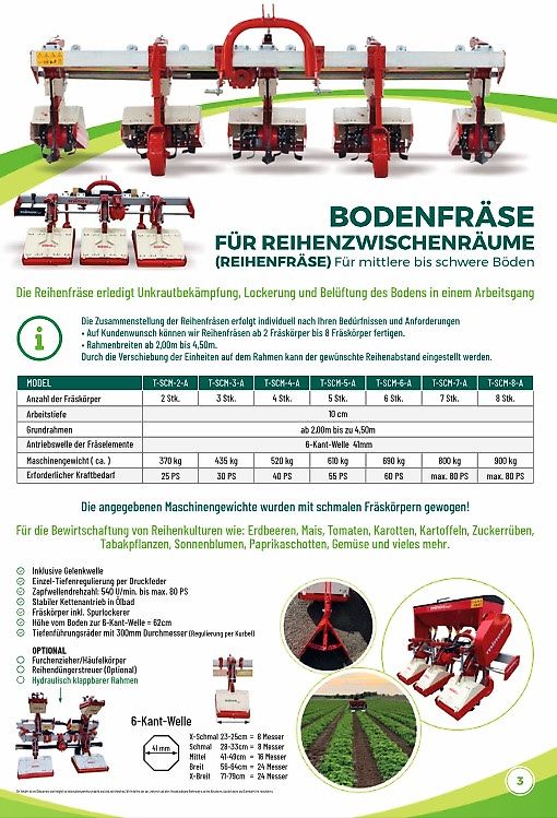 Minos Agri Reihenfräse T-SCM-3-A