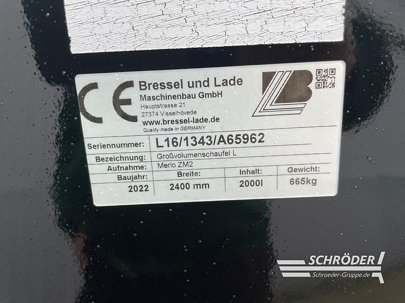 Bressel und Lade GROßVOLUMENSCHAUFEL 2,40 M MERLO ZM2