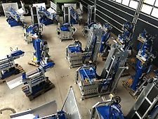 Binderberger Holzspalter Spalter Kreissäge Förderband Rückezange