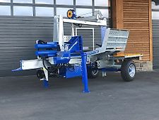 Binderberger Holzspalter Spalter Kreissäge Förderband Seilwinde