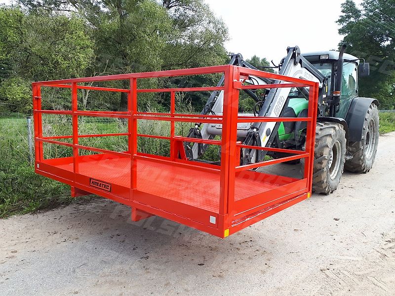 KREATEC Arbeitskorb, Arbeitsbühne mit Riffelblech 1,2 bis 6,0 m Breite