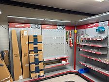Kramp Shop Regalsystem 4x 125 cm + Ecke